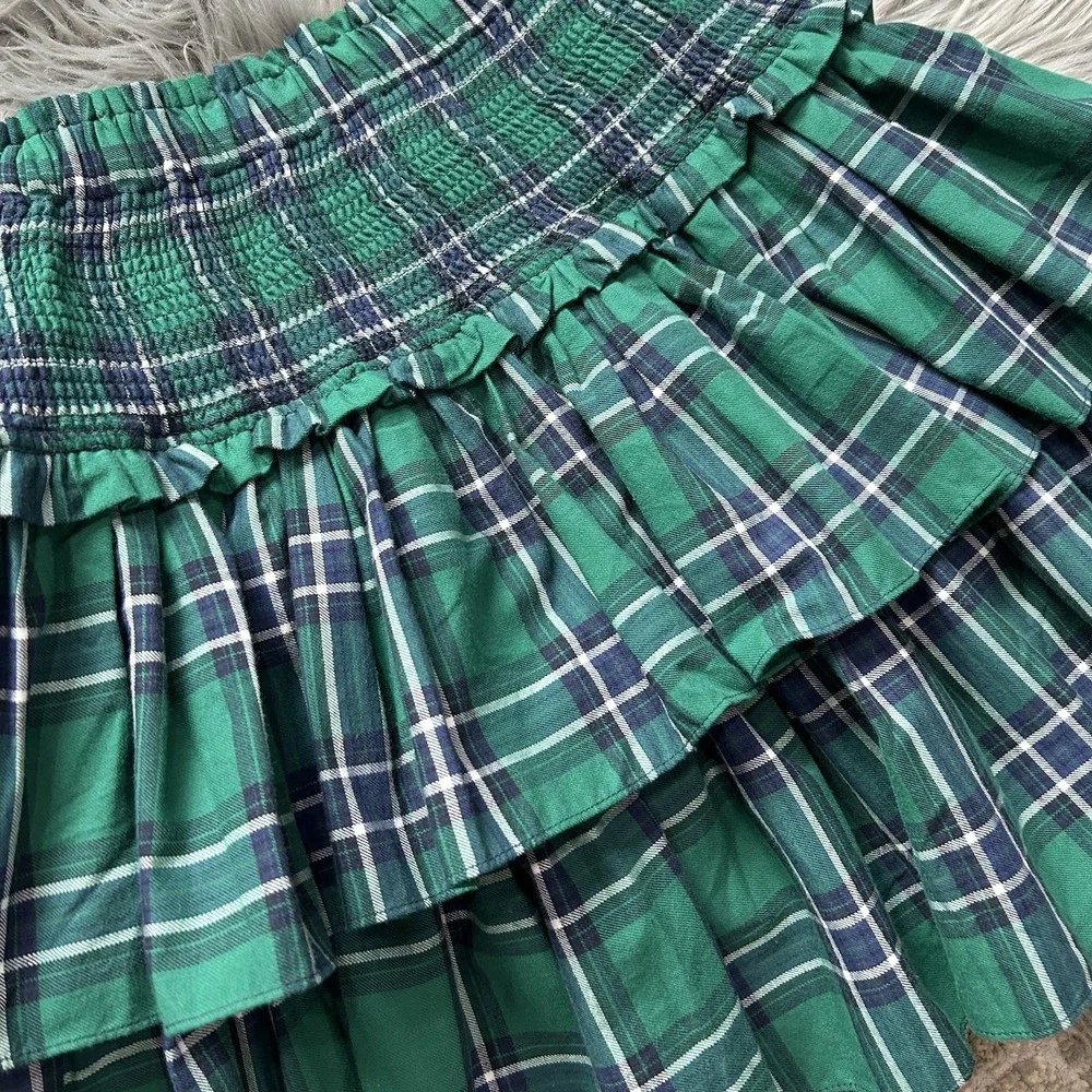 Janie And‎ Jack Girls Hailey Smocked Skirt In Ferry Green Tartan Size 18 ($54)
